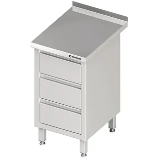 Stalgast Schubladenschrank mit 3 Schubladen, 450x600x850 mm, mit Aufkantung, verschweißt