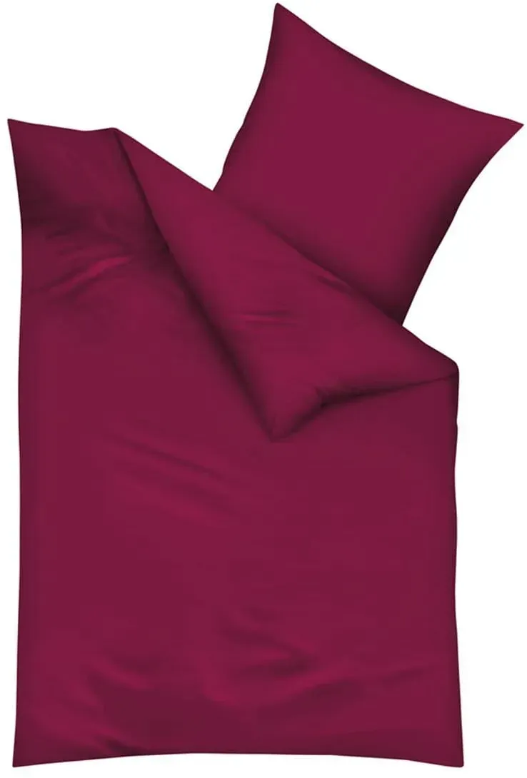 Traumschlaf Uni Biber Bettwäsche, Bettbezüge und Kissenbezüge einzeln Nackenrollenbezug 15x40 cm | bordeaux - rot