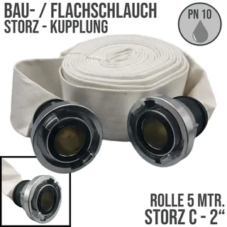 STORZ C KA 66 52 mm 2 Bau Feuerwehr Flach Pumpen Industrie Schlauch Garnitur PN..."