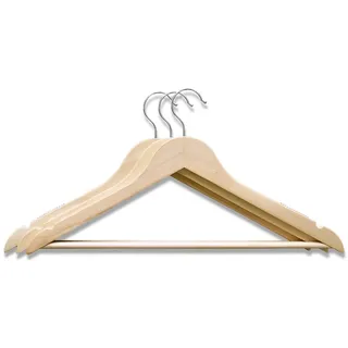 Loop Nation Holzkleiderbügel Premium 20er-Set mit Anti-Rutsch-Noppen am Steg & 360° drehbarem Haken – Stabil & langlebig