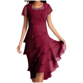 WeißE Kleider Damen Umstands Hochzeitskleid Strickkleid Damen V Ausschnitt Satin Kleid Langarm Maxi Polo Kleid Knielang Kleid Hochzeitsgast Kleid Standesamt Gast Schwarzes Cocktailkleid Knielang - XL