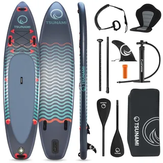 Tsunami Stand Up Paddling Board zum Paddeln Aufgeblasen universal TSUNAMI T03, 350 cm, grau|blau|grün 350 CM