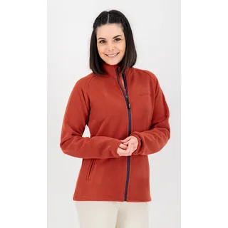 Fleecejacke DEPROC ACTIVE "WAWA BAY", Damen, Gr. 50 (XL), rot (chilli), 100% Polyester, sportlich, Langarm gerader Abschluss, Jacken, auch in großen Größen erhältlich
