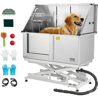 Vevor Elektrische Hundewaschstation 127 cm Silber
