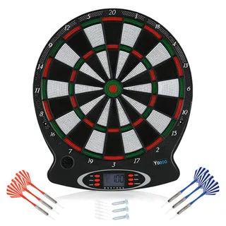 Dartscheibe Elektronisch Elektrische Dartscheibe für Kinder Erwachsene mit 6 Soft Tip Darts Elektronische Dartboards Set Outdoor mit LCD-Display Turnierscheibe Dartautomat Profi 44 x 51,5 x 2,8 cm