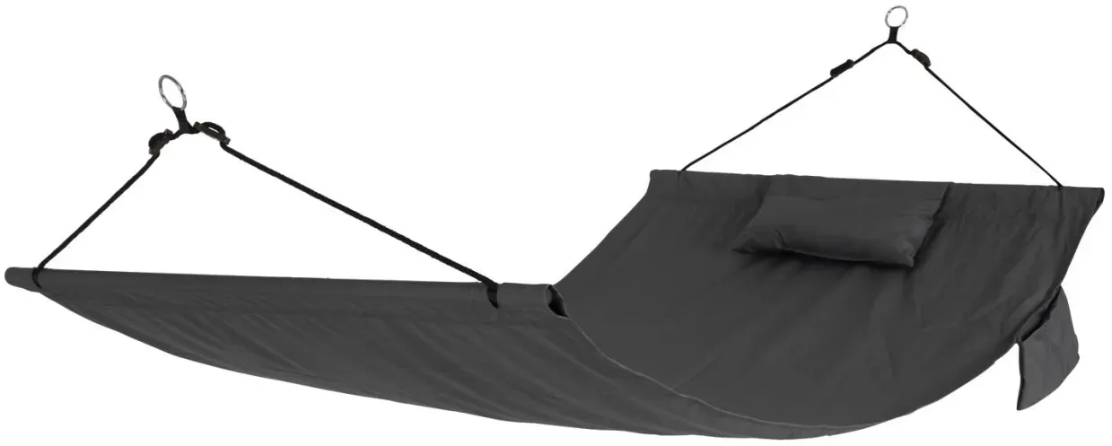 Hängematte Enif aus Aluminium und Polyester, modern, dunkelgrau, outdoor geeignet, 230x125 cm