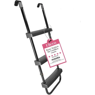 Hudora Universalleiter - rutschhemmende Trampolinleiter mit breiten Stufen - höhenverstellbare Sicherheitsleiter für's Trampolin - hochwertige & UV-beständige Leiter für viele Trampolinhöhen