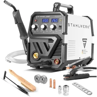 STAHLWERK Schweißgerät MIG MAG 200 ST IGBT Schutzgas mit 200 Ampere MMA E-Hand