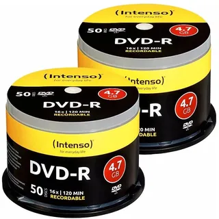Intenso 2er-Set DVD-R 4.7GB 16x mit je 50 Rohlingen