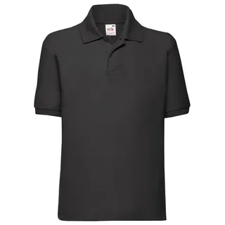 FRUIT OF THE LOOM 65/35 Polo Kids Kinder Poloshirt UNI - schwarz,