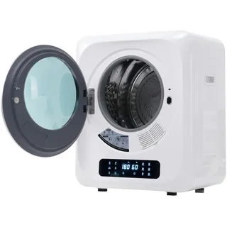 OKWISH Mini Wäschetrockner 49x43x59cm 3kg Elektrischer Ablufttrockner Wandmontage Energieeffizient mit 6 Programmen Überhitzungsschutz 850W Weiß