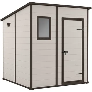 6X6, Beige, Abmessungen außen BxTxH: 183,5x85x200cm, wetterfest, Flachdach