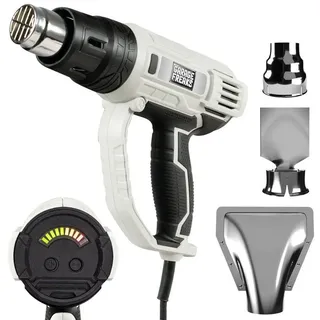 GRIZZLY Tools - Garage Freaks Elektro Heissluftpistole mit Led Anzeige 5 M Kabel, 600°c 2000 Watt,