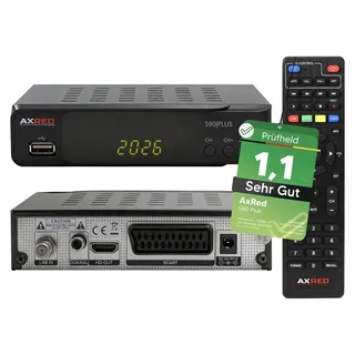 AXRED S90 Plus Sat Receiver mit Aufnahmefunktion, HD fähig, Full HD, Digital Sat-Receiver für Satellitenschüssel Satelliten Satellit TV Fernsehe...