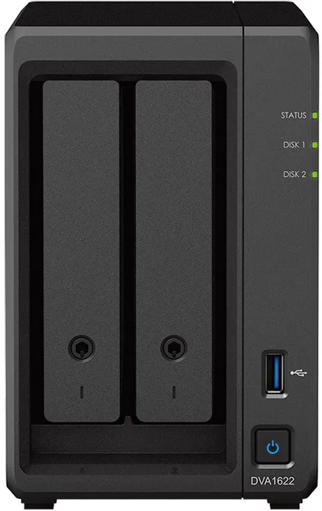 Synology DVA1622 Netzwerk-Videorekorder 0/2 3,5" SATA HDD, 1x Gigabit LAN, 2x USB 3.0, 1x HDMI, 6GB RAM