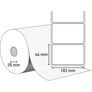 Primarigo® TD (Thermo Top) 102 mm x 64 mm / permanent / 25 mm Kern / 1.100 Etiketten je Rolle MKZ 11101