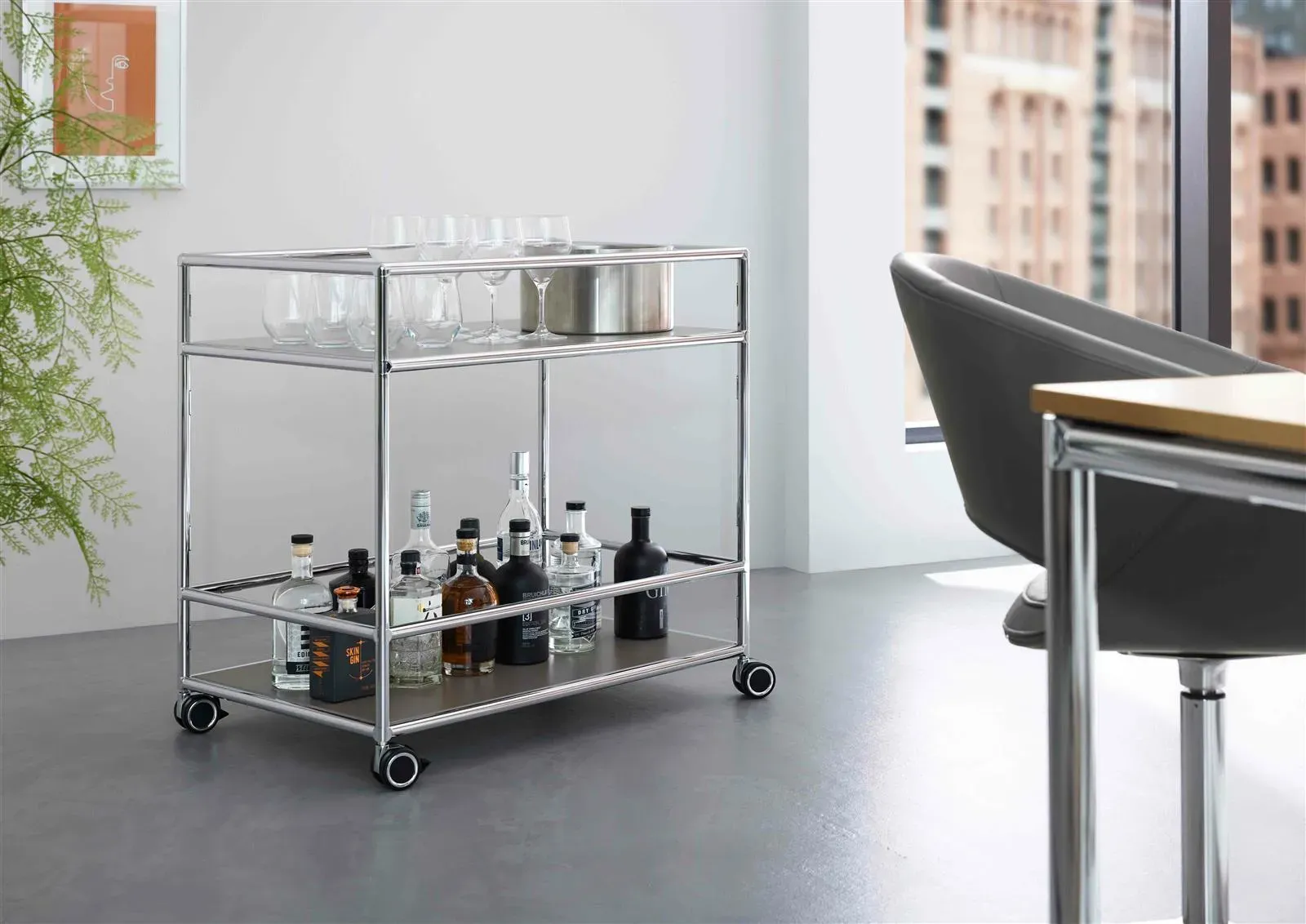 Bosse Solutions Servierwagen Chromgestell