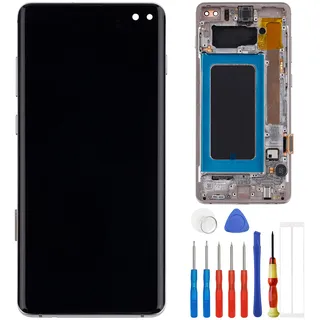 E-YIIVIIL TFT Display Kompatibel mit Samsung Galaxy S10 Plus S10+ SM-G975F/DS 6.4" LCD Display Touch Screen Assembly with Tools Schwarz(Mit Rahmen) No Fingerprint