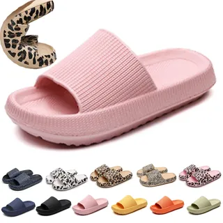 Pammys FüR Damen Original, Pammys Original Damen Leopard, Pommys, Pummis Cozy Slides FüR Damen & Herren (rosa, Erwachsene, 44, Numerisch, EU Schuhgrößensystem, Breit) - 44 EU Weit