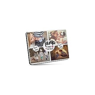 PR Print Royal Mousepad mit Fotocollage für Mama selbst gestalten - Bedrucktes Mauspad - Danke Mama - 23 x 19 cm, 5mm stark | Fotogeschenk für Mama