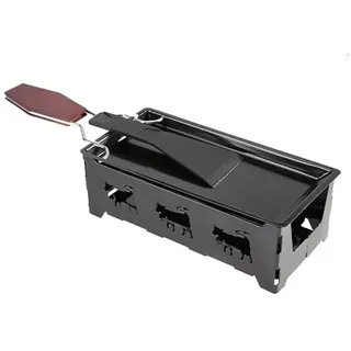 Louttary Tragbares KäSe-Backblech-Set mit Antihaftbeschichtung, GrillgeräT für die KüChe zu Hause mit Holzgriff, KäSeherd