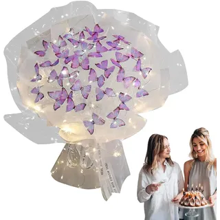 Schmetterlings-Blumenstrauß | Kreativer Schmetterlingsstrauß Set | Blumen Unvollendete Kits - Simulation Blumensträuße Handgemacht Für Geschenk