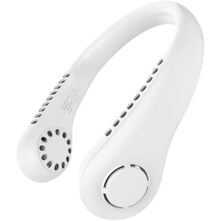 Tragbarer USB-wiederaufladbarer Halsventilator Nackenventilator Weiß