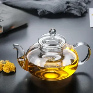 Hitzebeständige Glas-Teekanne, transparente Teekanne im japanischen Stil mit Teesieb für chinesischen Puer-Tee mit Blumen, tragbarer Teekessel, 400–1000 ml