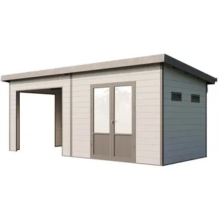 Wolff Finnhaus WPC Gartenhaus Tona 6024 28 Hellgrau