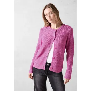 Cecil Cardigan CECIL Gr. M (40), pink (jewel pink), Damen, Web, 68% Baumwolle, 32% Polyacryl, meliert, Strickjacken, mit dekorativer Knopfleiste