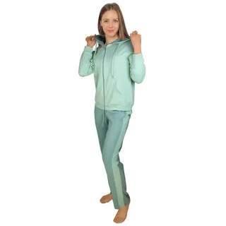 Consult-Tex Hausanzug Damen Hausanzug Homewear Suit DW770 (Spar-Set, 1 Stück) Freizeitanzug / Hausanzug mit Streifenmuster grün 32/34