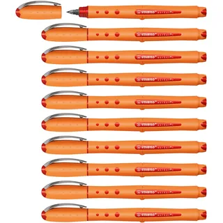 Stabilo Tintenroller worker+ - fein - 10er Pack - schwarz