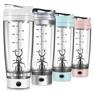 600 ml elektrischer shaker, eiweiß shaker elektrisch, shaker proteinshake elektrisch, protein shaker elektrisch für perfekte cremige Eiweißshakes, BPA-freier Tritan Shaker, USB-C aufladbar - Weiß