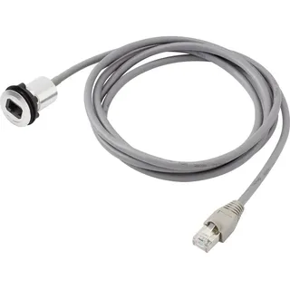 TRU Components RJ45-01 RJ45-Einbaubuchse 1408770 Buchse, Einbau, Stecker, gerade Polzahl Sensoren 8P8C Silber 1
