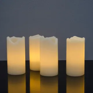 X4-LIFE 701973 LED-Echtwachskerze 4er Set mit Fernbedienung