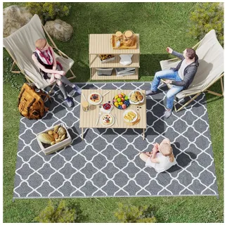 Outsunny Outdoor Teppich Wetterfest Outdoorteppich Carpet mit Netzmuster
