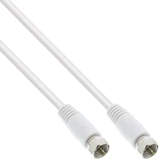 InLine SAT-Anschlusskabel 2x geschirmt 2x F-Stecker >75dB 1,0 m weiß