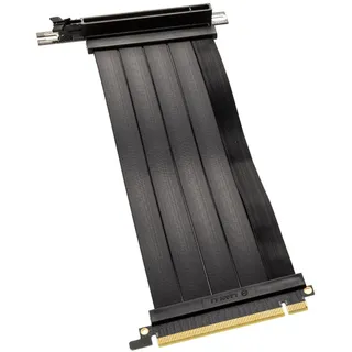 Lian Li Riser Card, gewinkelt, PCIe x16 Flachband-Kabel - PCIe 4.0, 200mm (PW-PCI-420)