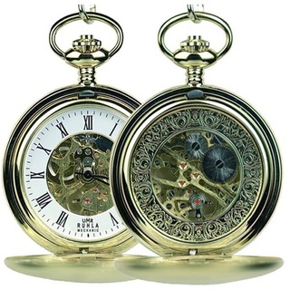 RUHLA UMR Uhrenmanufaktur Ruhla Taschenuhr mit Kette 6653 Mechanic  NEU