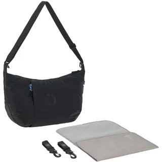 Lässig Wickeltasche zum Umhängen mit Wickelunterlage, Kinderwagenbefestigung, wasserabweisend/GRE Lunua Bum Bag black