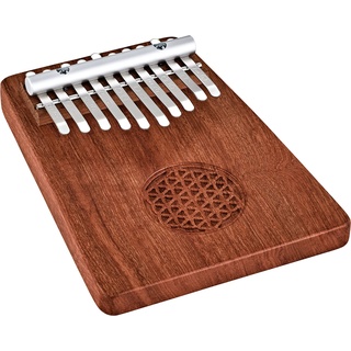 Sonic Energy Massivkörper Kalimba – C-Dur, 10 Töne – Mammutbaumholz, mit Lebensblume – Für Meditation, Yoga, Percussion – Inkl. Zubehör (KL1002FOL)