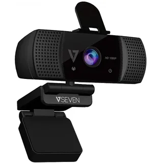 V7 1080P Webkamera, HD Webcam mit Mikrofon, & Sichtschutzabdeckung, 110-Grad-FOV, Plug and Play, für Zoom/Skype/Teams, Konferenzen und Videoanrufe