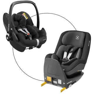 Maxi-Cosi Babyschale Pebble Pro i-Size inkl. Kindersitz Pearl 2 und Isofix-Basis FamilyFix 3, schwarz