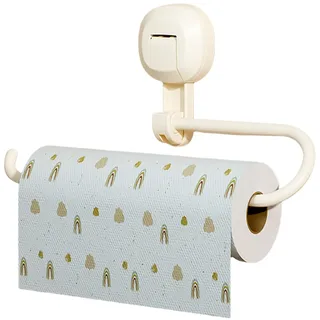 Küchenrollenhalter Ohne Bohren, Starker Saugnapf küchenrollenhalter Wand, Kunststoff Küchenrollenhalter, für Küche und Badezi (Gelb)