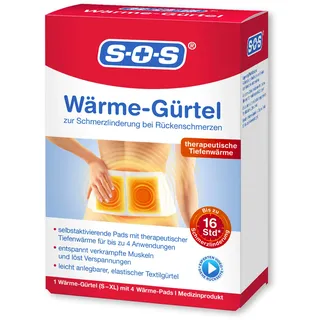 SOS Wärme-Gürtel, Rückenwärmer zur Schmerzlinderung bei Rückenschmerzen, wärmender Hüftgürtel für verkrampfte Muskeln und Verspannungen (1er-Pack)
