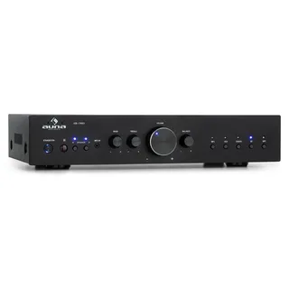 Auna Verstärker, HiFi Stereo Mini Verstärker, HiFi-Verstärker mit Bass & Treble Regler, 2 Kanal Audio-Verstärker, Stereo-Verstärker & Lautspre... - Schwarz