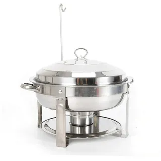 ROGONPDK Runder Chafing Dish Speisewärmer aus rostfreiem Stahl, Edelstahl Chafing Dish Set Chafing Dish rund Speisenwärmer