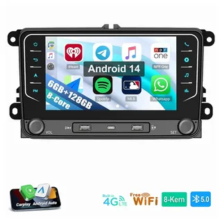 ESSGOO Für VW Passat Golf Polo Caddy Touran Tiguan Jetta 6+128G Autoradio (Digitalradio (DAB), RDS, FM, AM, 8-Kern 4G LTE NAVI SWC EQ BT)