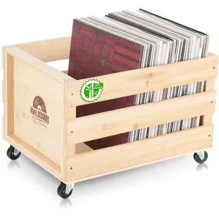 Stagecaptain SPKB-100 NT Schallplattenkiste "Emil" aus Bambus Natur