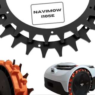ROBO Claws® Edelstahl Spikes Navimow i105E - i108E Modelle Premium Black 3mm stark Mähroboter Spikes Entgratet 14x Edelstahl Schrauben Traktionsverbesserung für Navimow Spikes 255 mm (Schwarz)